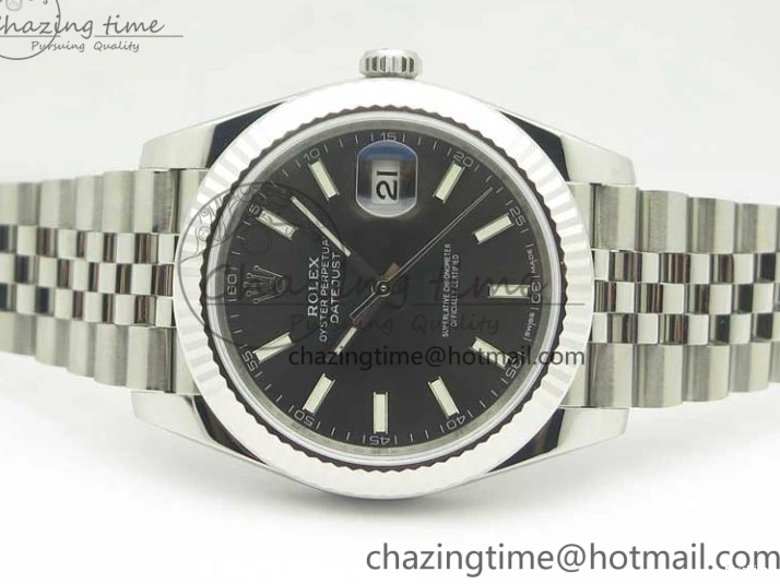 MiroTime 0219 DateJust 41 126334 SS REF 1:1 Best Edition Gray Dial Stick Markers on Jubilee Bracelet A3235 Clone V OdorResistant 3382